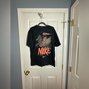 Nike Black and Orange Graphic Tee